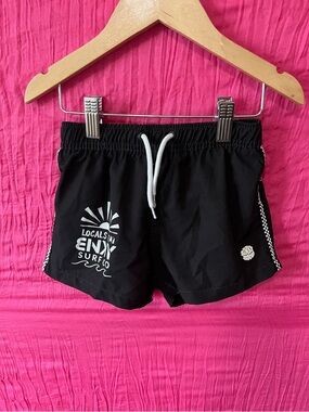Binky Bro Kids Black Surf Co. Swim Trunks with Drawstring
